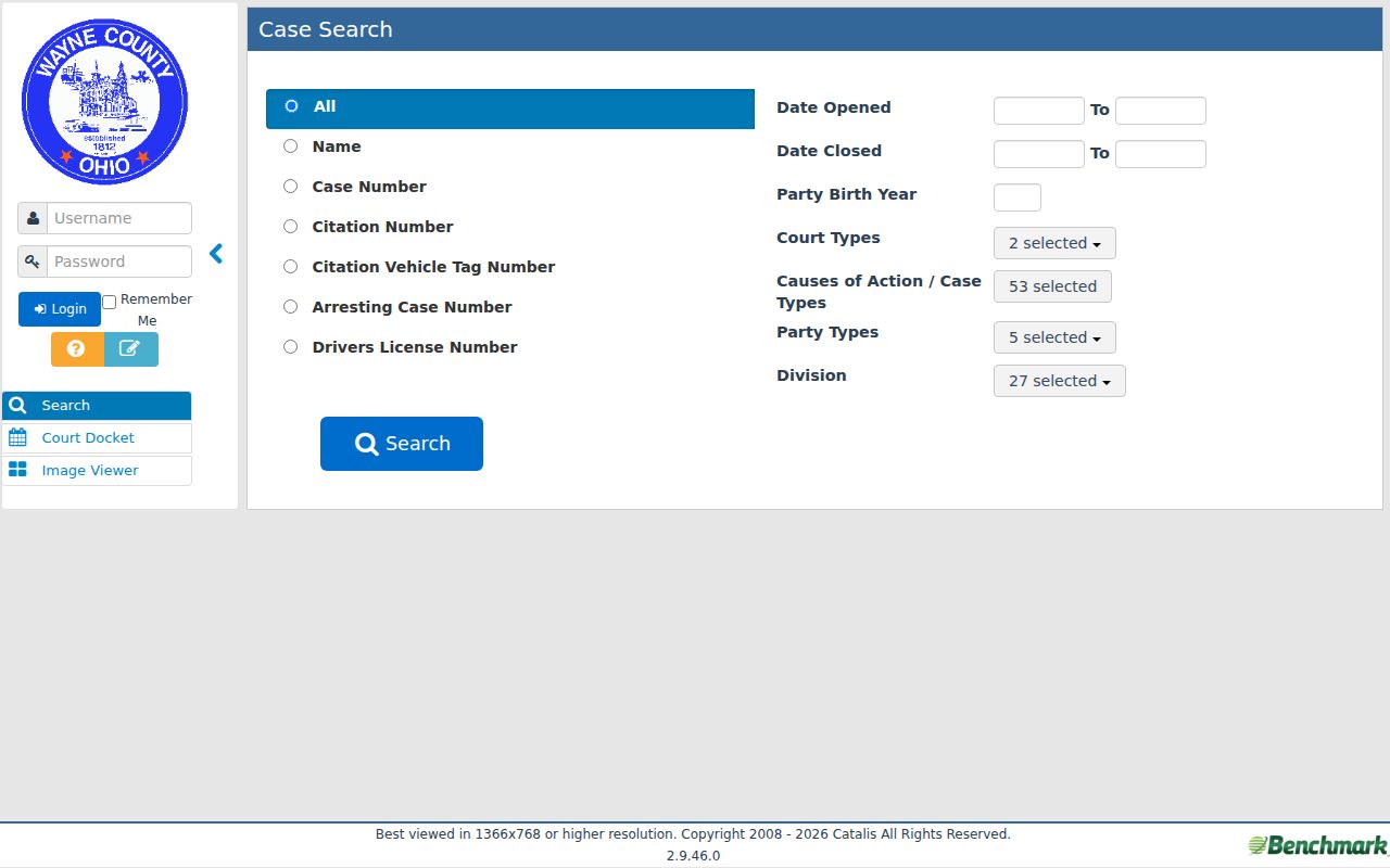 Wayne County case search Probate and Juvenile Benchmark portal