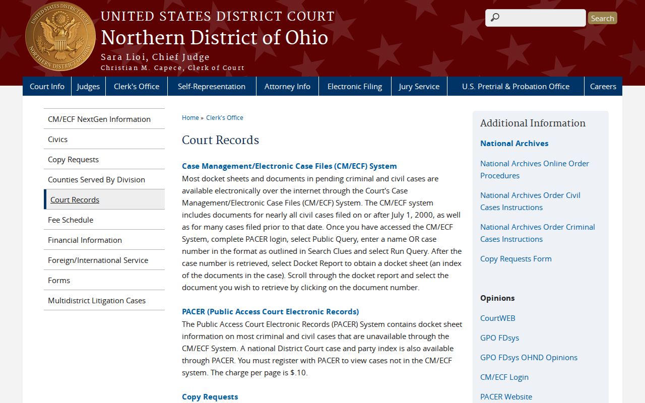 Wayne County court records federal court records distinction