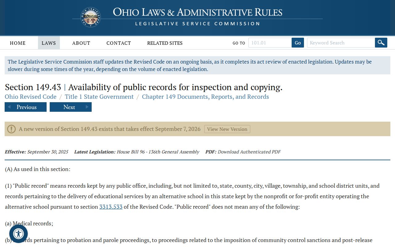 Wayne County court records Ohio public-records law source