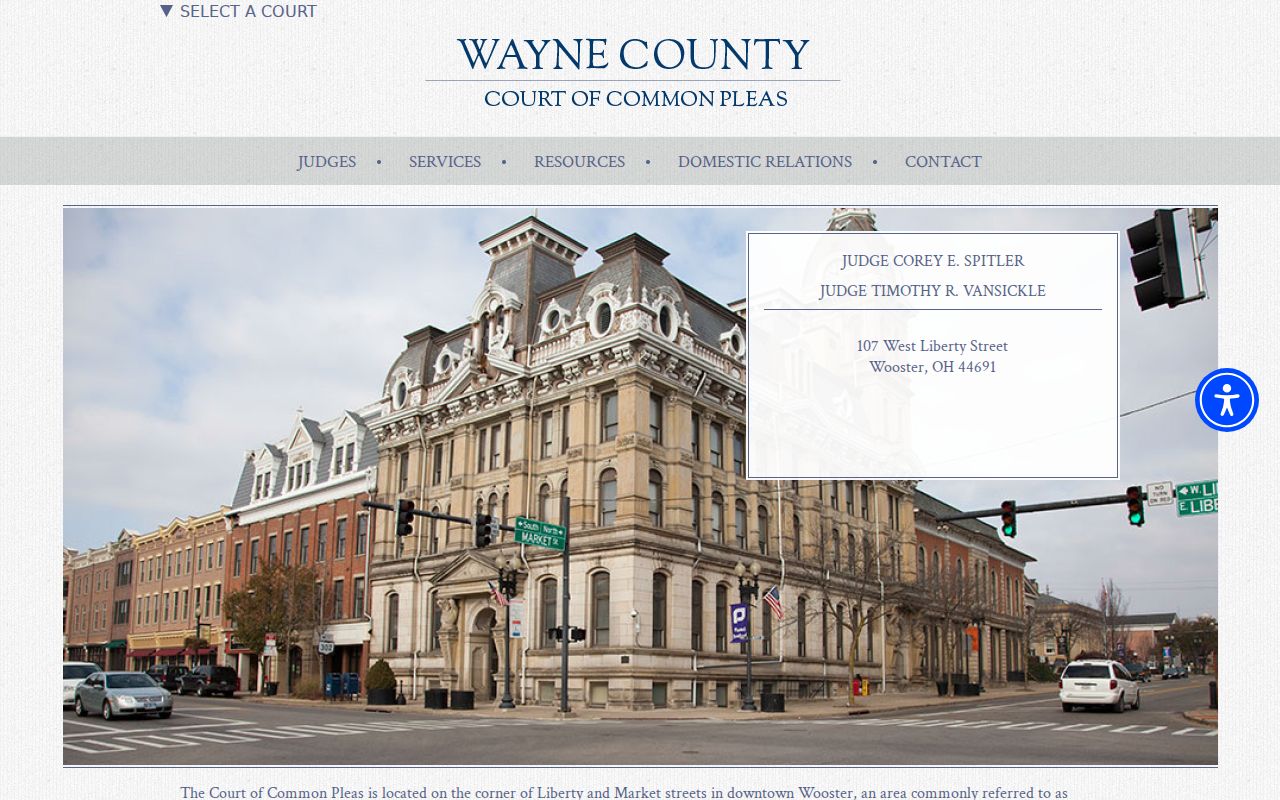 Wooster court records Common Pleas courthouse route